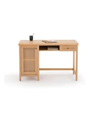 La Redoute Intérieurs Natural Gabin Solid Pine and Cane Desk - Image 1 of 2