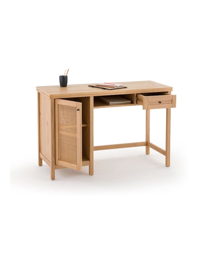La Redoute Intérieurs Natural Gabin Solid Pine and Cane Desk - Image 2 of 2