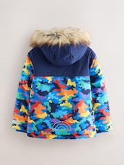 Little Bird by Jools Oliver Multi Shower Resistant Camo Padded Coat with Faux Fur Hood - Image 3 of 9
