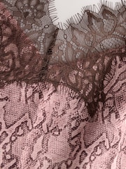 Neutral Snake Print Lace Trim Cami Top - Image 7 of 8