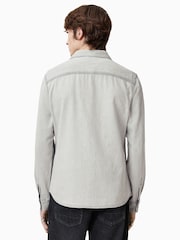 Camisa AllSaints Gleason Grey de manga comprida com botões de pressão - Imagem 8 de 9