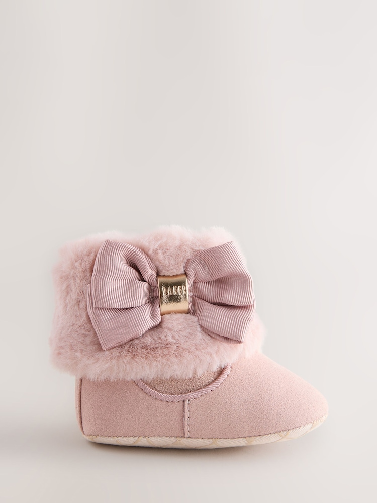 Baker by Ted Baker Baby Girls Faux Fur Trim Padders Boots - Image 1 of 5