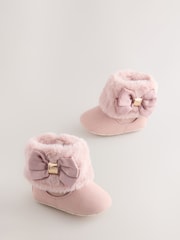 Baker by Ted Baker Baby Girls Faux Fur Trim Padders Boots - Image 2 of 5