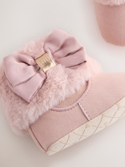 Baker by Ted Baker Baby Girls Faux Fur Trim Padders Boots - Image 3 of 5