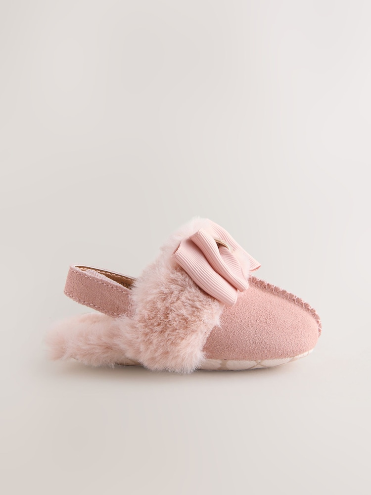 Baker by Ted Baker Baby Girls Faux Fur Trim Padders Mules - Image 2 of 6 Baker by Ted Baker Baby Girls Faux Fur Trim Padders Mules - Image 2 of 6