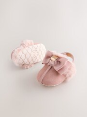 Baker by Ted Baker Baby Girls Faux Fur Trim Padders Mules - Image 3 of 6