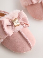 Baker by Ted Baker Baby Girls Faux Fur Trim Padders Mules - Image 4 of 6