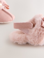 Baker by Ted Baker Baby Girls Faux Fur Trim Padders Mules - Image 5 of 6