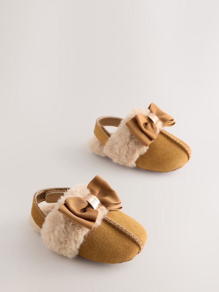 Baker by Ted Baker Baby Girls Faux Fur Trim Padders Mules - Image 1 of 6 Baker by Ted Baker Baby Girls Faux Fur Trim Padders Mules - Image 1 of 6