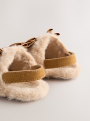 Baker by Ted Baker Baby Girls Faux Fur Trim Padders Mules - Image 3 of 6