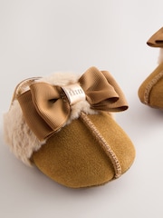Baker by Ted Baker Baby Girls Faux Fur Trim Padders Mules - Image 4 of 6