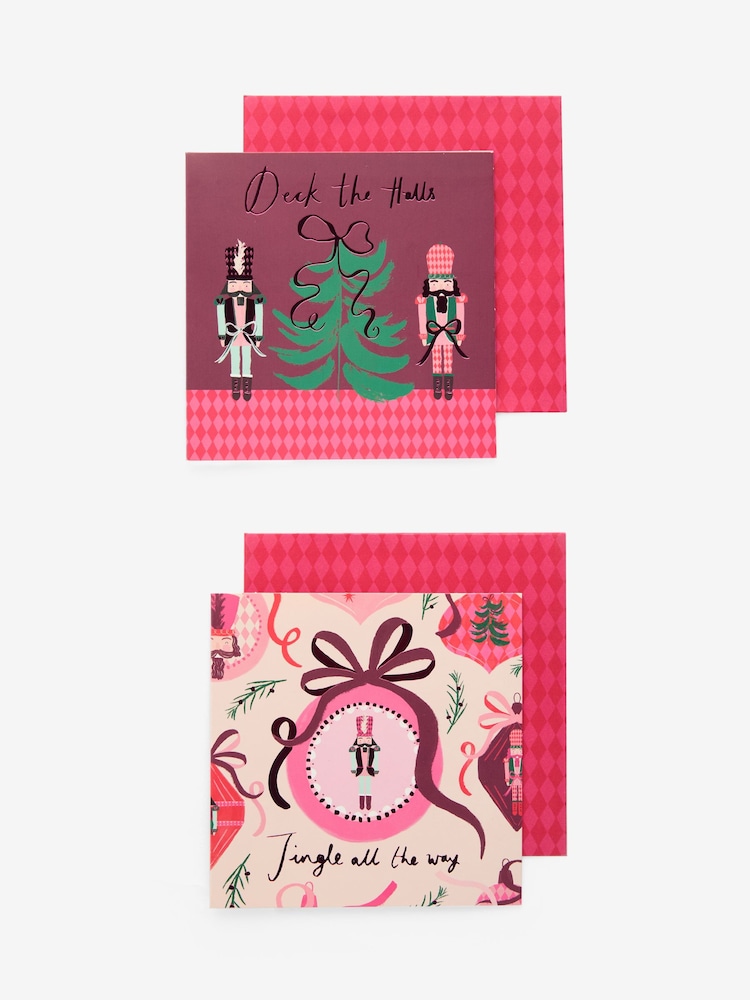 Pink Nutcrackers 20 Pack Christmas Cards - Image 1 of 1