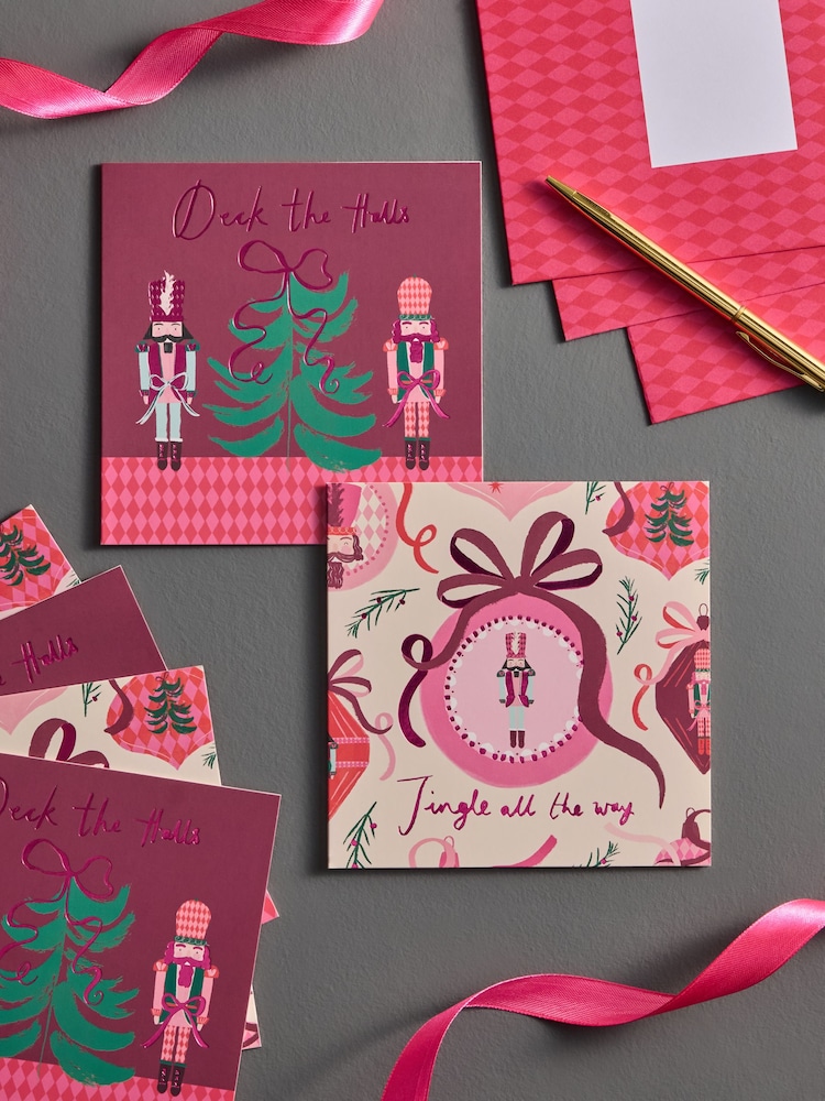 Pink Nutcrackers 20 Pack Christmas Cards - Image 1 of 3 Pink Nutcrackers 20 Pack Christmas Cards - Image 1 of 3