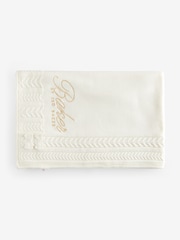 Cream - Baker by Ted Baker Cable Knit Fleece Blanket - Slika 1 iz 5