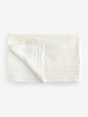 Cream - Baker by Ted Baker Cable Knit Fleece Blanket - Slika 2 iz 5