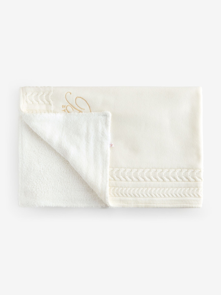 Cream - Baker by Ted Baker Cable Knit Fleece Blanket - Slika 2 iz 5