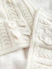 Cream - Baker by Ted Baker Cable Knit Fleece Blanket - Slika 4 iz 5