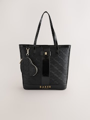 Baker by Ted Baker Girls Back to School Embossed PU Black Tote Bag - Image 1 of 8