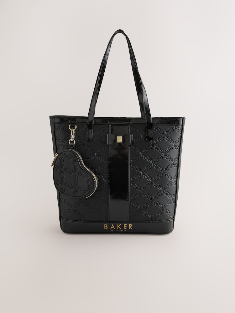 Baker by Ted Baker Girls Back to School Embossed PU Black Tote Bag - Image 1 of 8