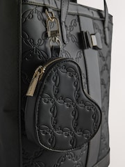 Baker by Ted Baker Girls Back to School Embossed PU Black Tote Bag - Image 5 of 8