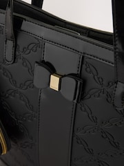 Baker by Ted Baker Girls Back to School Embossed PU Black Tote Bag - Image 6 of 8