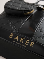 Baker by Ted Baker Girls Back to School Embossed PU Black Tote Bag - Image 7 of 8