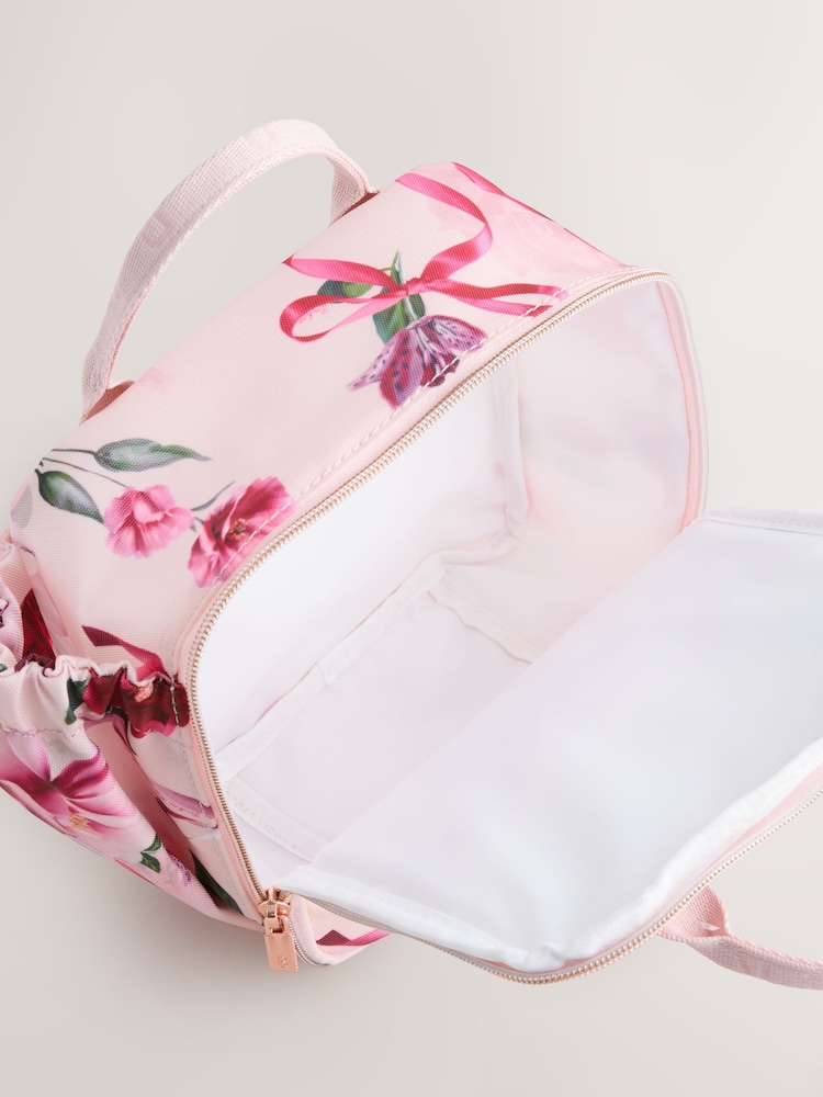 Baker by Ted Baker Girls Pink Back to School Floral Print Bow Lunch Bag - Bild 9 von 9