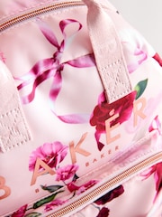 Baker by Ted Baker Girls Pink Back to School Floral Print Bow Backpack - Imagen 4 de 6