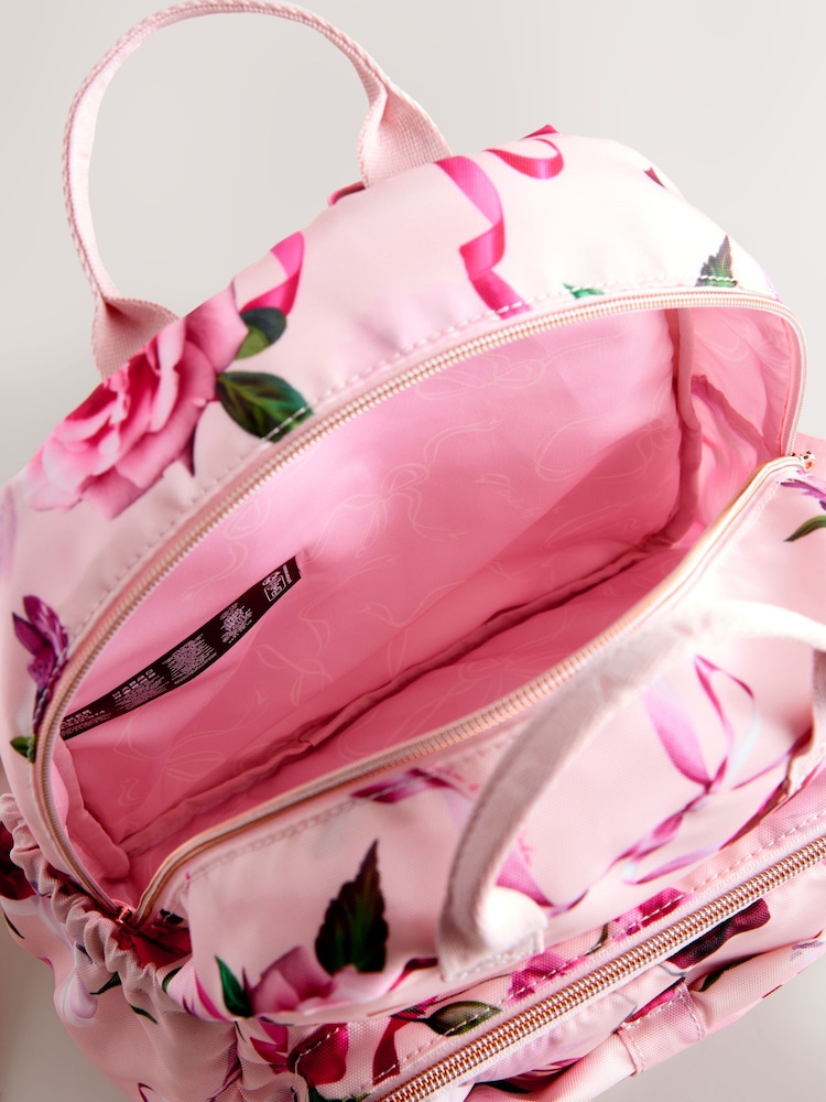 Baker by Ted Baker Girls Pink Back to School Floral Print Bow Backpack - Imagen 6 de 6 Baker by Ted Baker Girls Pink Back to School Floral Print Bow Backpack - Imagen 6 de 6