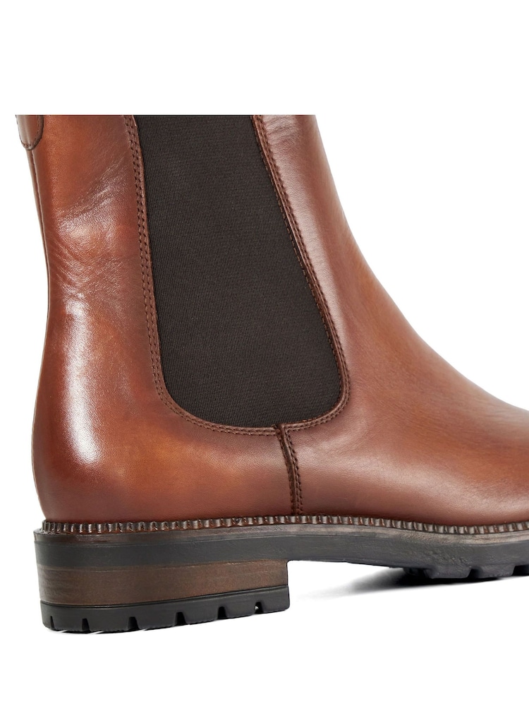 Dune London Brown Poema Cleated Sole Chelsea Boots - Image 6 of 6