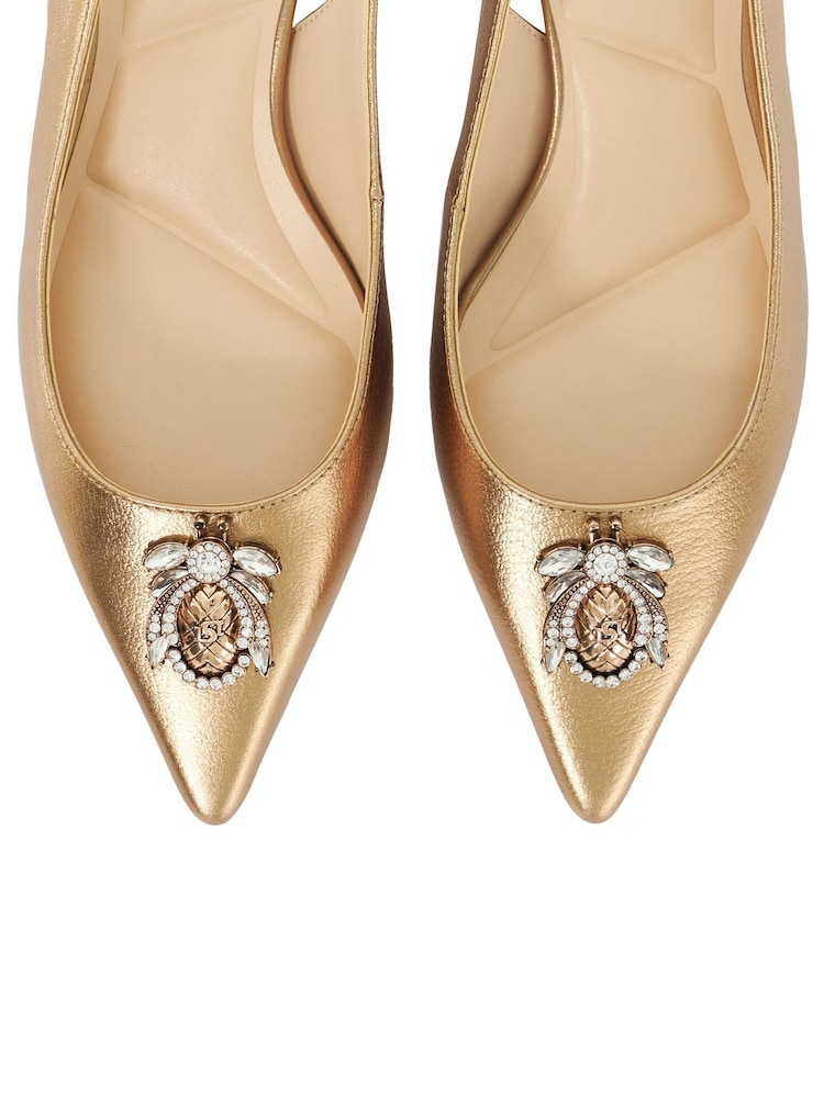 Dune London Metallic Contact Branded Block Slingback Court Heels - Image 5 of 5