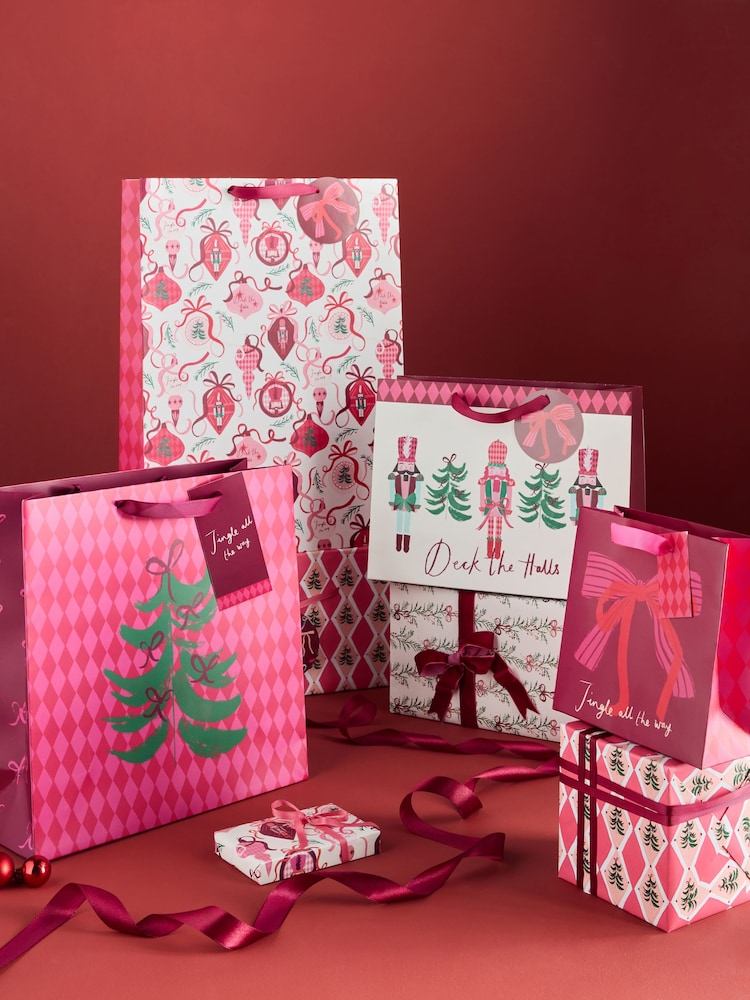 Pink Nutcracker Christmas 4 Pack Gift Bags - Image 1 of 3