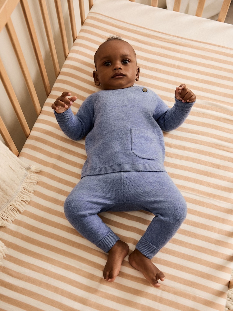 Blue Knitted Jumper and Leggings Baby Set (0mths-2yrs) - Image 1 of 10