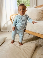 Blue Knitted Jumper and Leggings Baby Set (0mths-3yrs) - Image 2 of 11