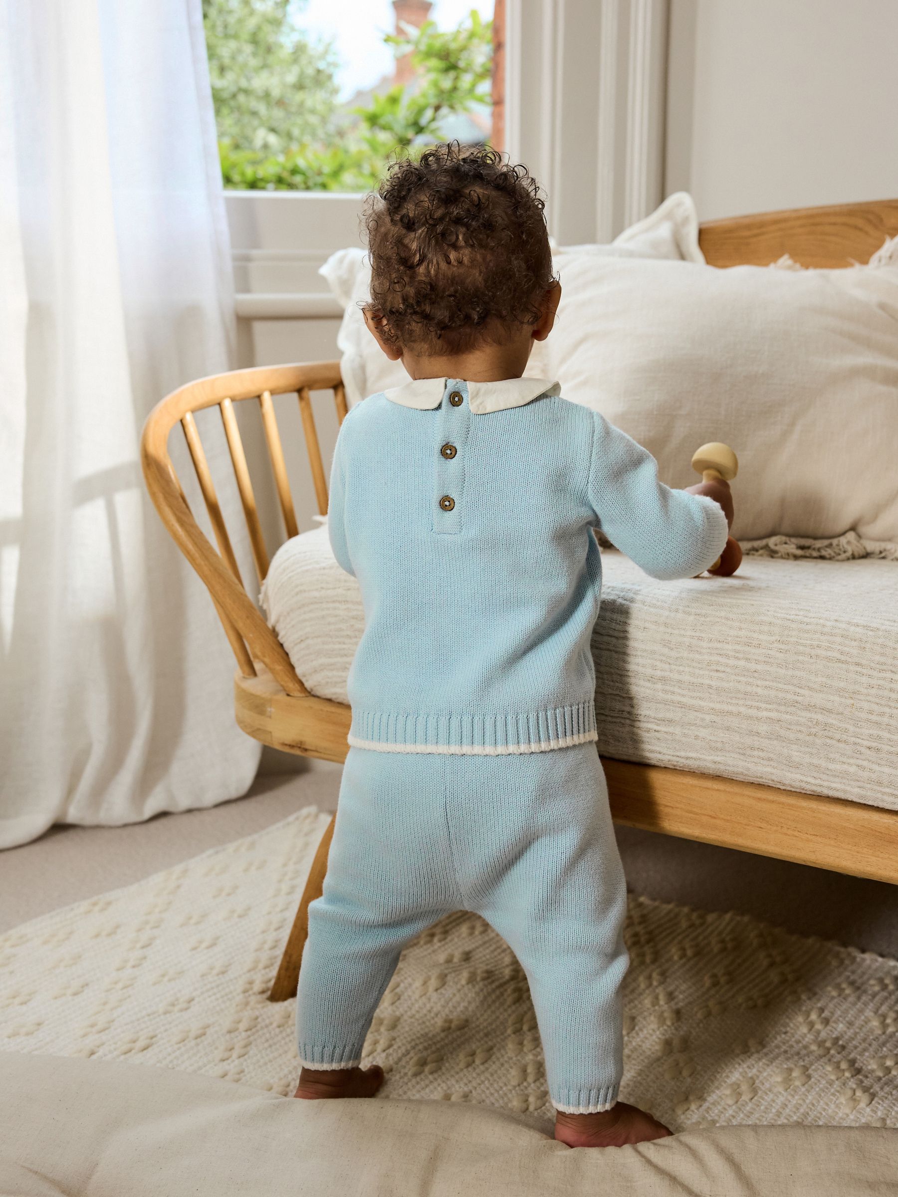 Buy Blue Knitted Jumper and Leggings Baby Set (0mths-2yrs) from