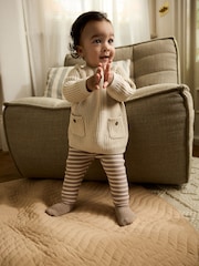 Neutral Stripe Baby Knitted Jumper and Leggings Set (0mths-2yrs) - Image 1 of 15
