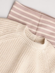 Neutral Stripe Baby Knitted Jumper and Leggings Set (0mths-2yrs) - Image 12 of 15