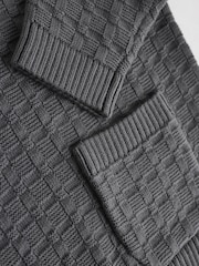 Anthrazitgrau - Baby Textured Knitted 100% Cotton Jumper and Leggings Set (0mths-3yrs) - Bild 11 von 12