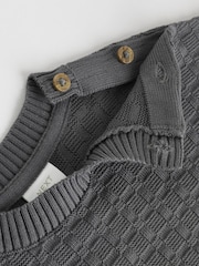 Anthrazitgrau - Baby Textured Knitted 100% Cotton Jumper and Leggings Set (0mths-3yrs) - Bild 12 von 12