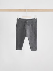 Anthrazitgrau - Baby Textured Knitted 100% Cotton Jumper and Leggings Set (0mths-3yrs) - Bild 7 von 12