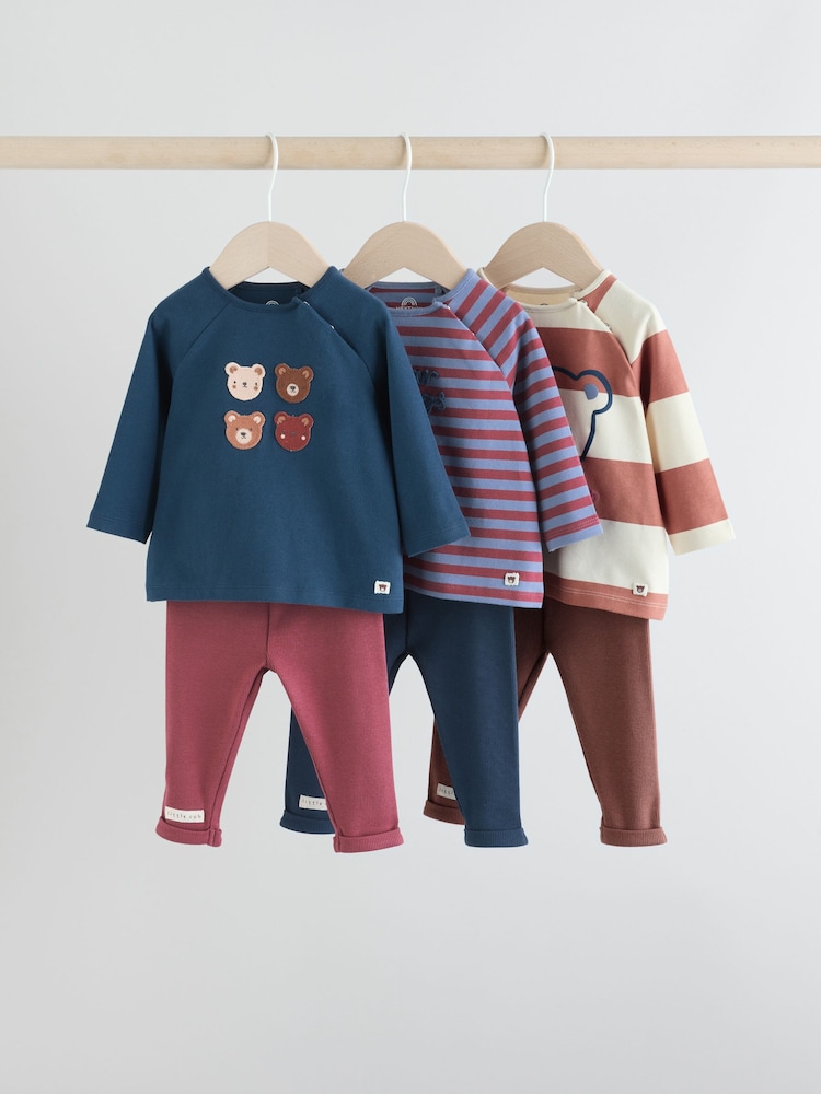 Navy/Brown Bear Tops and Leggings 6 Piece Baby Set (0mths-3yrs) - Image 1 of 17