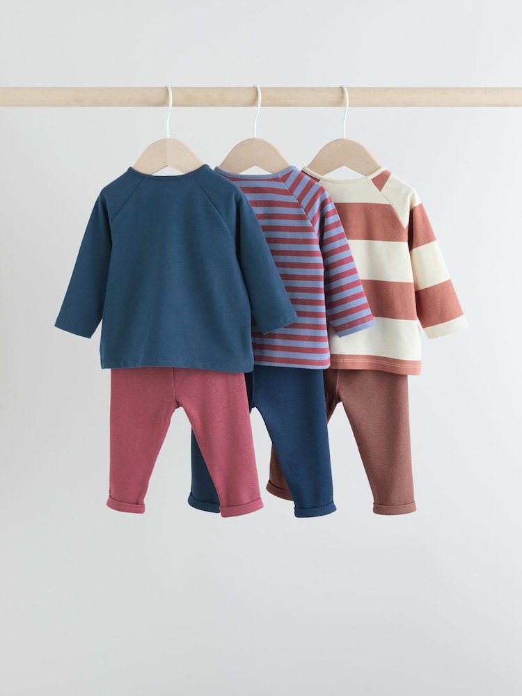 Navy/Brown Bear Tops and Leggings 6 Piece Baby Set (0mths-3yrs) - Image 2 of 17