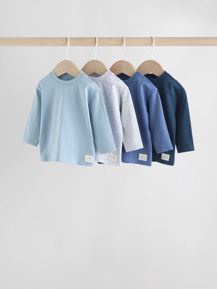 Blue Baby Long Sleeve T-Shirts 4 Pack (0mths-2yrs) - Image 1 of 11 Blue Baby Long Sleeve T-Shirts 4 Pack (0mths-2yrs) - Image 1 of 11