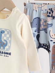 Blue Dino Top and Leggings 2 Piece Baby Set (0mths-3yrs) - Image 7 of 16