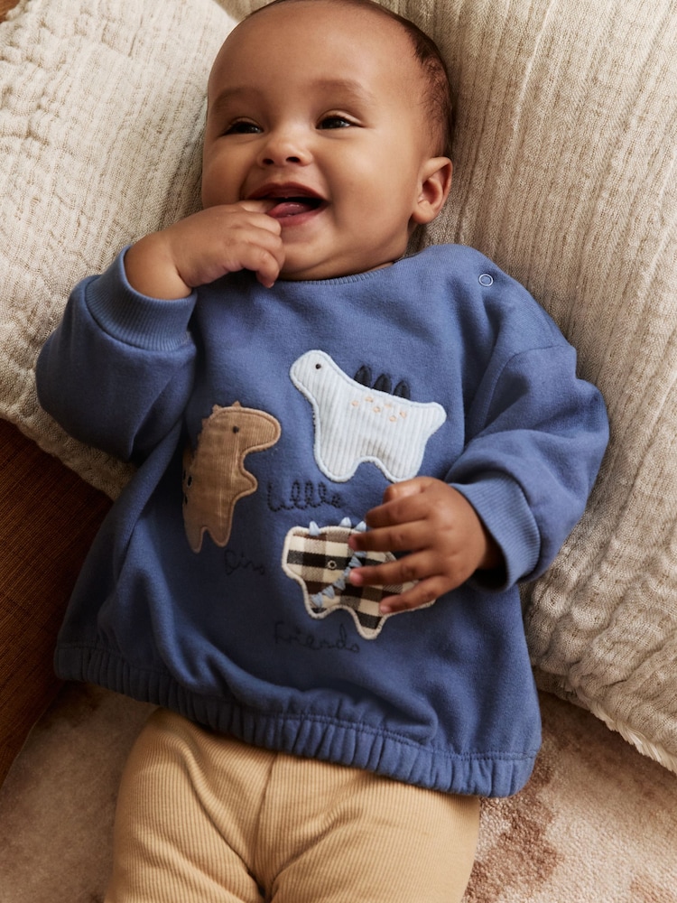 Blue Dino Baby Sweatshirt and Leggings Set (0mths-3yrs) - Image 2 of 5