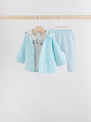 Blue Bear Baby Jersey Jacket, Bodysuit and Leggings 3 Piece Set (0mths-2yrs) - Image 4 of 16