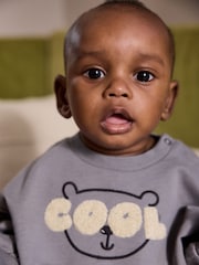 Black/White Baby Sweatshirt and Joggers Set (0mths-2yrs) - Image 3 of 3