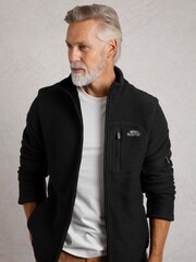 Weird Fish Black Berhan Eco Full Zip Lined Macaroni Fleece - Image 1 of 3