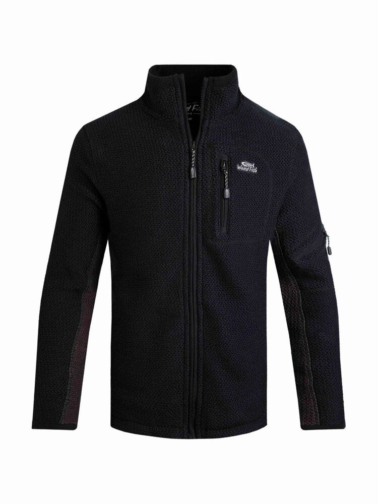 Weird Fish Black Berhan Eco Full Zip Lined Macaroni Fleece - Image 2 of 3