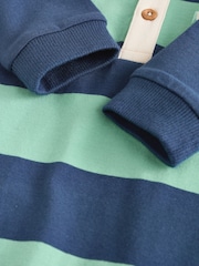 Blue/Green Striped - Baby Collared Jersey Rompers 2 Pack - Bild 14 von 14